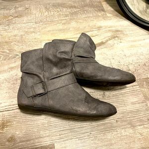 Gray ankle boots